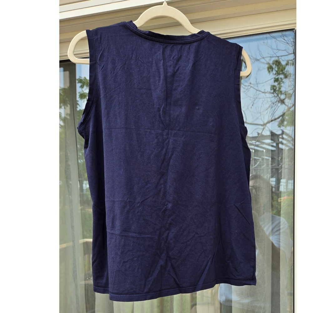 Quince Navy Blue Cotton Modal Muscle Tee Sleeveless Tank Top Large - Picture 3 of 6